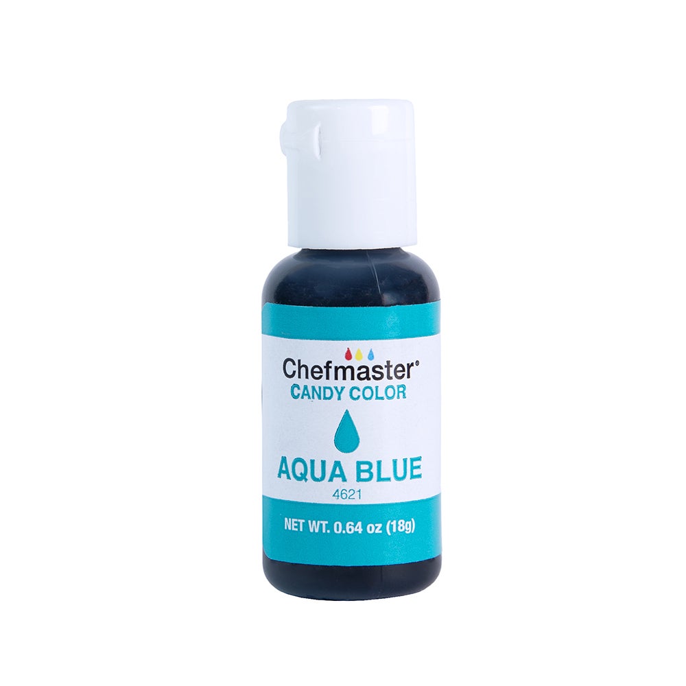 Chefmaster Aqua Blue Oil Candy Color, 0.64 oz. | West Texas Cake Supply